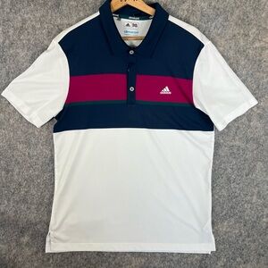 Adidas Climacool Golf Men's Polo Performance color block shirt men’s medium